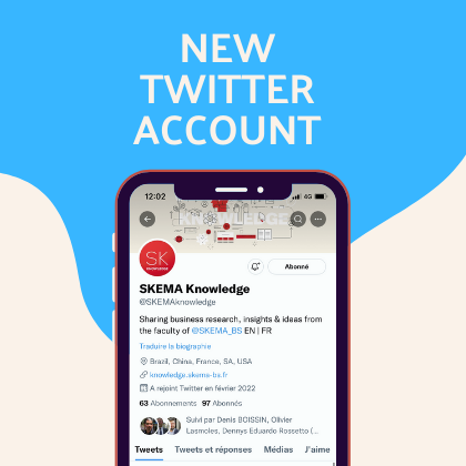 Follow the SKEMA Knowledge Twitter account for latest news on our research