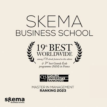 SKEMA: 5 programas brilham no QS Business Master's Rankings 2023