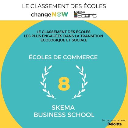 SKEMA placed 8th in Les Echos Start’s ranking of business schools most committed to transition